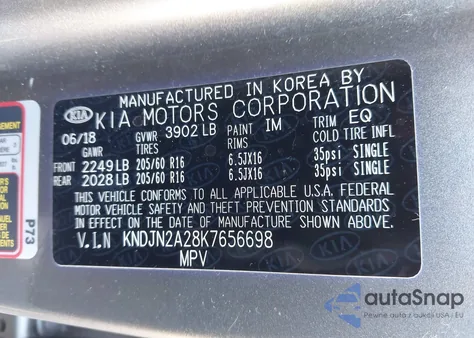 2019 Kia Soul z USA, uszkodzony, nr VIN KNDJN2A28K7656698